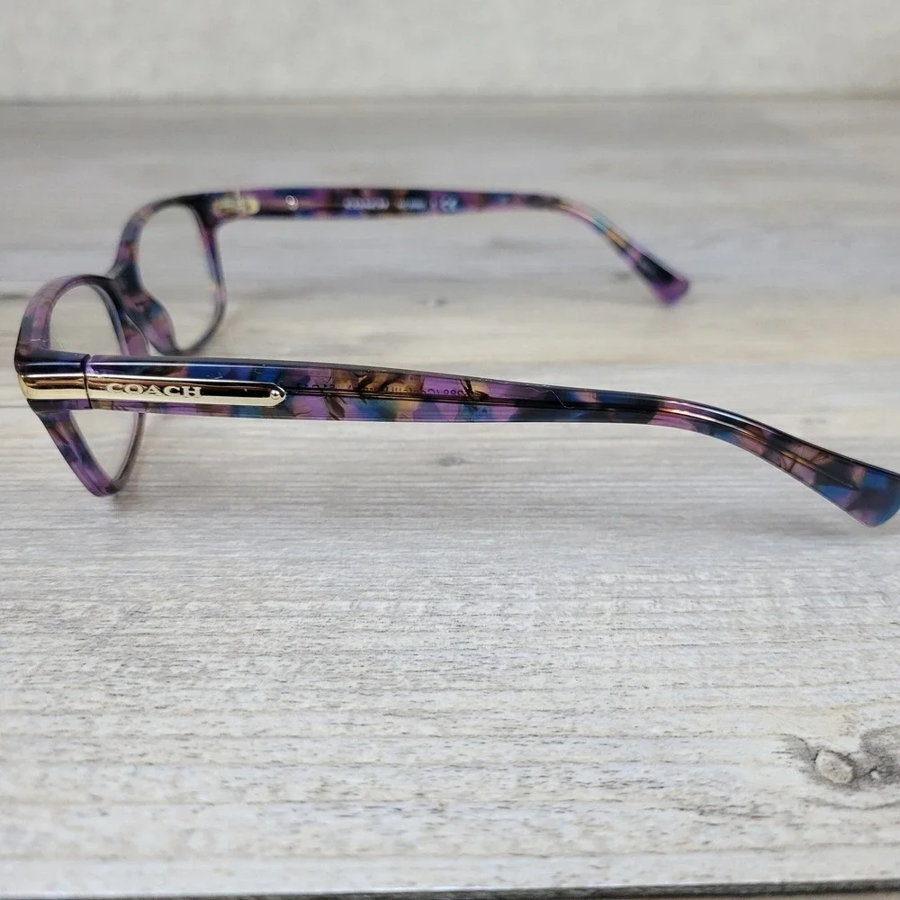 Coach Eyeglass Frames HC 6065 5288 Confetti‎ Purple Women 51-17-135 Rectangular